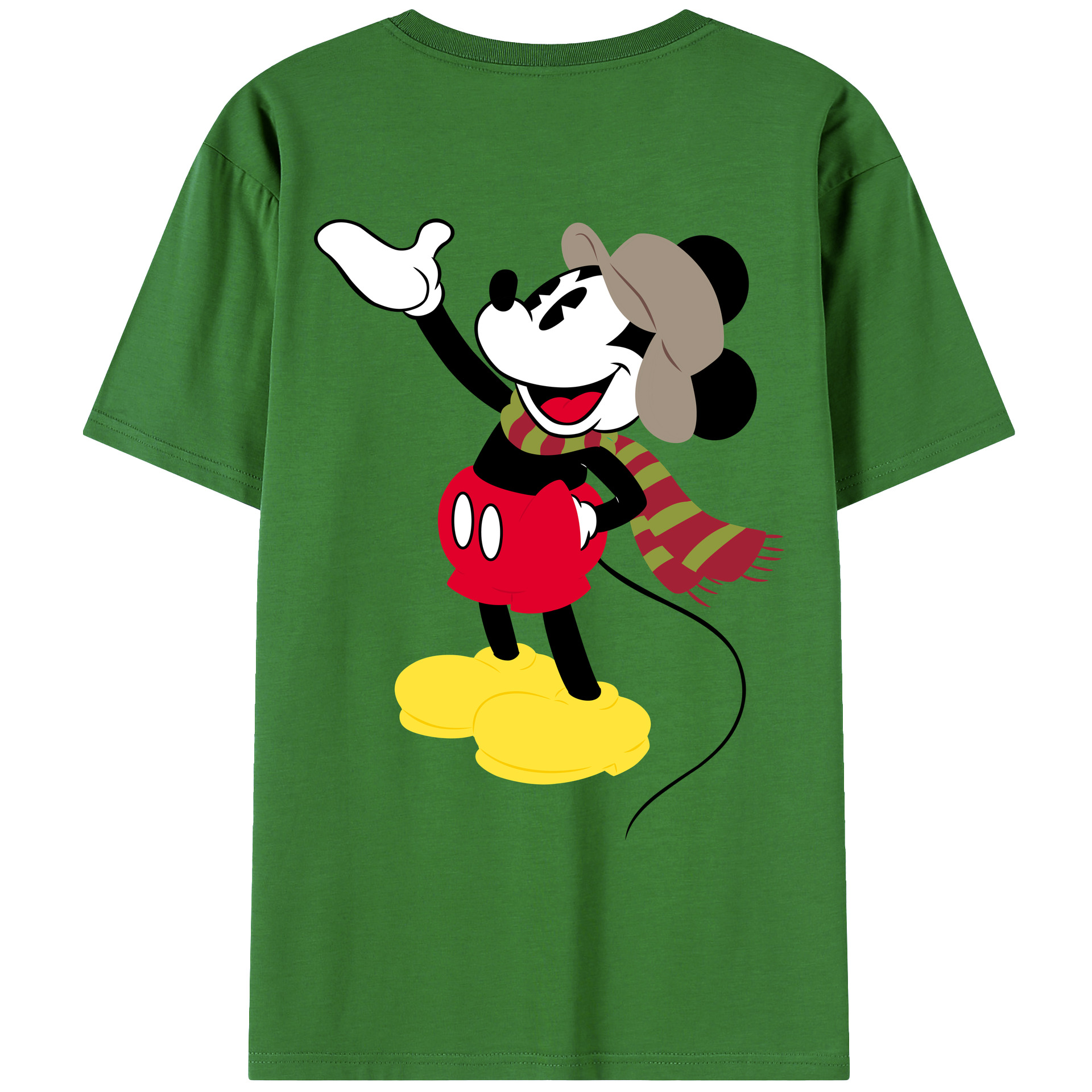 （画像用） ミッキーマウス Mickey Mouse レディース半袖Tシャツ(バックプリント)
